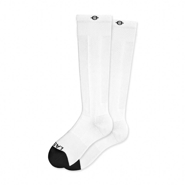 Knee High Performance Compression Socks White BlackToe Lassogear 