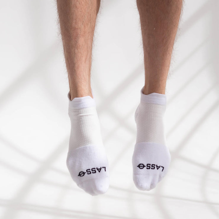 Performance Compression Socks Low Tab White - Lasso® - Athletic and Sports Performance Compression Socks